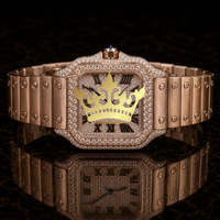 Reloj de Lujo para Hombre, Edición Limitada, con Movimiento de Cuarzo Clásico, Diamantes Moissanite VVS, Acero Inoxidable