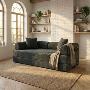 Sofá Cama Esquinero Moderno Mika Home, Tapizado en Corduroy, Relleno de Espuma, Tres Plazas, Respaldo Semicircular, Mueble para Sala de Estar - Product Image 3