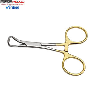 Pinza para toallas Backhaus Forceps de 3.5 pulgadas, chapada en oro, instrumento médico quirúrgico manual de primera calidad para sujetar paños quirúrgicos en quirófanos y clínicas. - Product Image 6