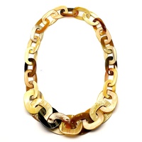 Collier unisexe classique à maillons en corne de buffle écologique, numéro unique, 90 cm, avec logo personnalisé, idéal pour les cadeaux d'anniversaire - Grande Vente