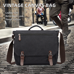 Sac messager de luxe en toile pour homme, sac fourre-tout bandoulière 14 pouces, mallette personnalisée, toile souple, idéal pour le bureau – Grande Vente - Product Image 5