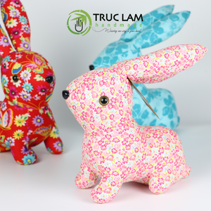 Nouveau modèle de jouets en peluche, lapin en tissu floral en coton, taille L, jouet animal pour enfants, 35 cm, différentes couleurs - Product Image 2