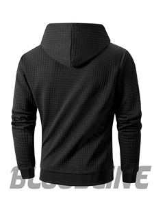 Sweat à capuche pour homme BLOODLINE, tricot gaufré, coupe ajustée, décontracté, respirant, en polyester, pour l'automne - Product Image 5