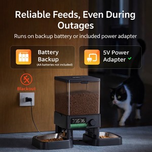 Meilleures ventes : Distributeur automatique de nourriture pour chat portable en plastique de 5 L, alimenté par batterie, double bol, réservoir de nourriture visible, contrôle des portions programmé - Product Image 5