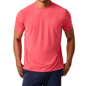 T-shirt décontracté pour homme, coupe classique, bleu clair, col rond, manches courtes, logo personnalisé, 100% polyester, t-shirt de performance - Product Image 4