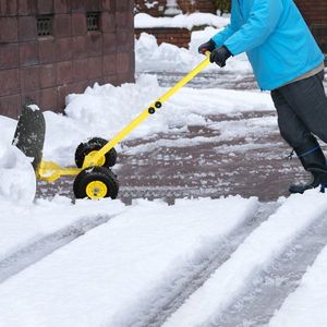 Spazzaneve Manuale Regolabile 74*47cm con Manico a T in Ferro Giallo e Lama Nera per Spazzolare la Neve - Product Image 6