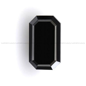 Diamante natural de corte esmeralda, negro oscuro opaco, calibrado, de 6.00 x 4.50 mm, para la elaboración de joyas como anillos, colgantes y bandas de anillo. - Product Image 5