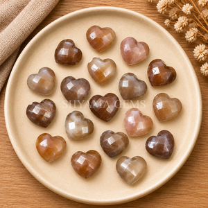 Chocolate Moonstone Faceted Heart Cut 10mm Loose Gemstone Bead <b>Jewelry</b> Making Crystal Stone Pendant Craft Supply - Product Image 3