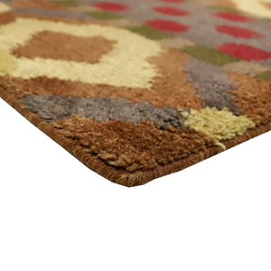 DECORDEC Tapis géométrique multicolore en laine personnalisé, motif à pois et rayures, écologique et antidérapant pour hôtels, villas et salons - Product Image 5