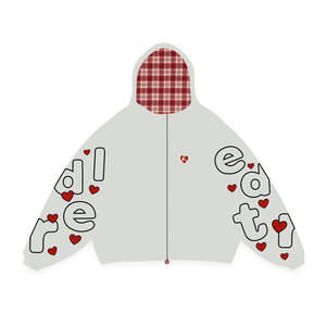 Sudaderas con capucha extragrandes de algodón polar con cremallera, personalizadas con estampado y bordado, diseño con estampado en relieve, para hombre, invierno, anti-bolitas - Product Image 1