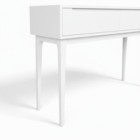 Table console ronde moderne avec 2 tiroirs en chêne massif écologique pour salon et salle à manger