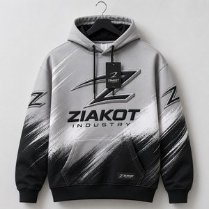 Sudadera con Capucha Deportiva de Moda, Gris, Blanco y Negro, con Diseño Degradado, Personalizada y Cosida, la Más Vendida de la Industria, Venta al Por Mayor Directa - Product Image 1