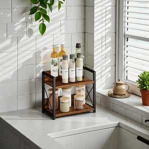 Práctico Estante de Madera para Almacenamiento en la Cocina, Especias, Vajilla, Accesorios Decorativos y Artículos Pequeños del Hogar - Product Image 3
