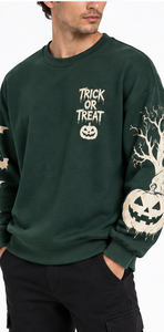 Halloween <b>Sweatshirt</b> <b>Cute</b> Pumpkin Ghost Graphic Oversized Crew Neck Long Sleeve Terry Pullover 100% Cotton Pocket Autumn Winter - Product Image 5