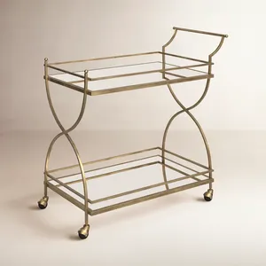 Chariot utilitaire roulant multifonctionnel en métal fait main de qualité supérieure avec construction en acier de style industriel et étagères spacieuses - Product Image 4