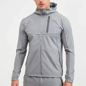 Veste coupe-vent imperméable respirante de haute qualité pour homme, col montant, fermeture éclair, 100% polyester - Product Image 1