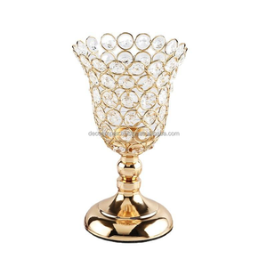 Centros de mesa Oro Decorativo Metal Cristal Moderno Portavelas para Mesa de Boda - Product Image 1