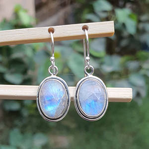 Boho Chic 925 argent Sterling fait à la main boucles d'oreilles goutte or ovale pierre de lune pierre fêtes de mariage en vrac fines boucles d'oreilles pendantes - Product Image 6