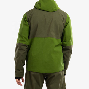 Veste de ski réversible imperméable écologique à capuche pour homme, vêtements d'extérieur sportifs d'hiver, en toile verte et polyester - Product Image 3