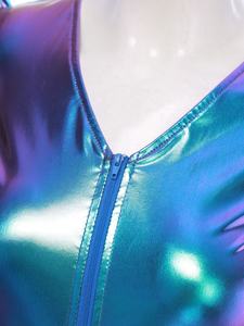 Mono Brillante Metálico para Mujer, Estilo Disco, Disfraz para Club, Actuaciones de Cantantes de los 70, Fiestas, Entrenamiento y Práctica - Product Image 5