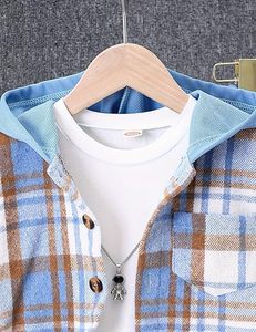 Coupe-vent léger à capuche pour garçons, veste décontractée de protection solaire avec fermeture éclair pour activités de plein air - Product Image 3