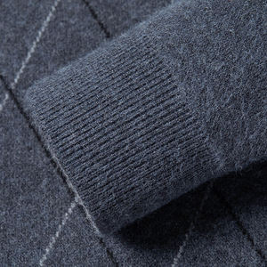 WARPRO INDUSTRY Pull-over pour homme gris foncé en maille unie respirant anti-plis imprimé délavé à manches longues coupe classique - Product Image 4