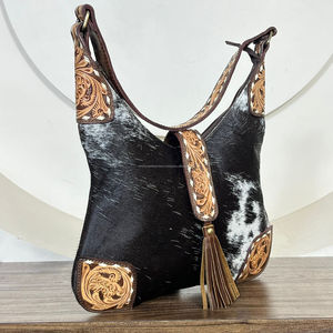 Nuevo Bolso Hobo de Cuero Genuino Hecho a Mano de Marca de Lujo para Mujer, Bolso de Hombro Individual de Cuero Vacuno Estilo Occidental - Product Image 4