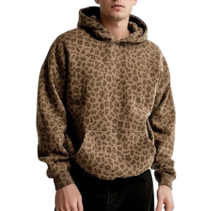 Unisex Cotton Fleece Streetwear Hoodie <b>Leopard</b> <b>Print</b> <b>Sweatshirt</b> Custom Logo OEM Bulk Supplier - Product Image 1