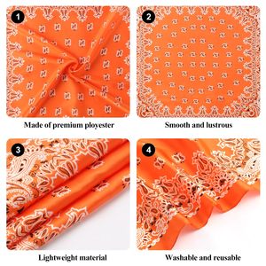 Foulard carré en satin pour femme, toucher soie, bandana pour cheveux, marque privée OEM - Product Image 6