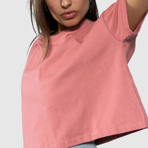 Camisetas Cortas de Alta Calidad para Mujer, Estilo Hip Hop, 100% Algodón, Colores Personalizados, Servicio OEM, Antiarrugas, Transpirables, de Secado Rápido - Product Image 2