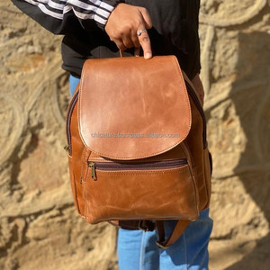 กระเป๋าเป้สะพายหลังหนังสีน้ำตาลสไตล์วินเทจแบบใหม่กระเป๋าสะพายหลังสำหรับเดินทางกระเป๋าหนังสำนักงานความจุขนาดใหญ่กระเป๋าเดินทางสำหรับผู้ชายและผู้หญิง - Product Image 2