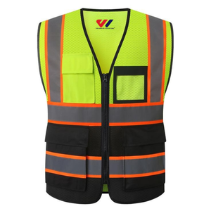 Gilet de sécurité industriel haut de gamme ANSI CLASSE 2 avec LED clignotantes, bande réfléchissante argentée, fermeture éclair avant, certifié OEKO-TEX, en polyester de haute qualité - Product Image 2