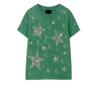 เสื้อยืดคอกลมผู้ชายแบบสั่งทำพิเศษ ตกแต่งโลโก้ด้านหน้าด้วยคริสตัล พร้อมลายพิมพ์กลิตเตอร์ เนื้อผ้าคอตตอน 100% ระบายอากาศได้ดี เนื้อผ้าหนา - Product Image 5