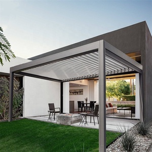 Pergola Autoportante <span class=keywords><strong>in</strong></span> Alluminio con Tetto a Lamelle e <span class=keywords><strong>Copertura</strong></span> <span class=keywords><strong>in</strong></span> <span class=keywords><strong>Policarbonato</strong></span> per Giardino - Product Image 3