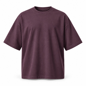 T-shirt décontracté à manches courtes pour homme, coupe ample, rouge uni, col rond - Product Image 6