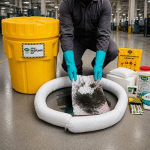 Kit anti-déversement d'hydrocarbures SABER robuste, 75 litres, absorbant, 100 % polypropylène, écologique, pour la réponse aux déversements et la récupération de fûts - Product Image 4