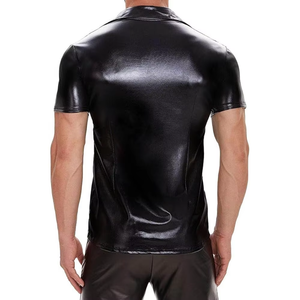 Chemises en cuir pour hommes en gros 2026 – Chemises en cuir véritable sur mesure de créateur, coupe ample, style décontracté, col montant - Product Image 2