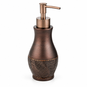 Gold Square <b>Soap</b> Dispenser With Mother Of Pearl Inlay <b>Refillable</b> Metallic Liquid <b>Hand</b> Sanitizer Pump Bottle For Hotel & High-End - Product Image 2
