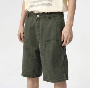 <b>Men's</b> Wear Knee Length Denim Shorts Summer New Multi Pocket Loose Jeans Solid Color new Style Male <b>Overalls</b> - Product Image 4