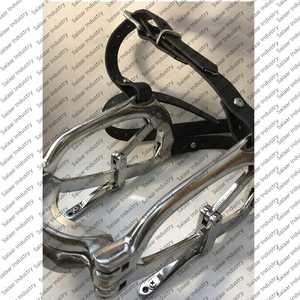 Espéculo dental para caballos J2 de acero inoxidable con acabado espejo, placa de mordida superior e inferior, correa de cuero Biothane, abridor de boca para caballos - Product Image 4