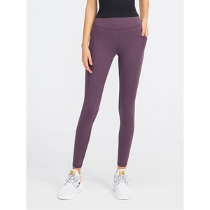 Women's High-Waisted Buttery Soft Nylon Yoga Pant Breathable Casual Sport Side <b>Pockets</b> Light Medium Compression for Gym Use - Product Image 6