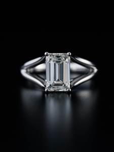 Anillo de Diamante Moissanite de Plata 925, 2.5ct, Banda de Esmeraldas, Anillo de Compromiso y Aniversario de Bodas, Chapado en Rodio - Product Image 3