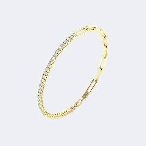 Pulsera de Diamantes de 1.51 CTW, Color D-E-F, Claridad VVS-VS, Corte Brillante Redondo, Oro de 14K, Joyería de Lujo Sostenible Certificada, Regalo - Product Image 5