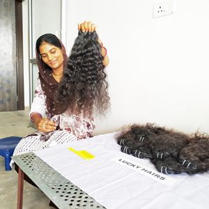 Qualité Noir Naturel Styles Bouclés Indien Brut Bundle En Gros Pas Cher Double Dessiné traitement chimique Aucune Extensions de Cheveux Humains - Product Image 1