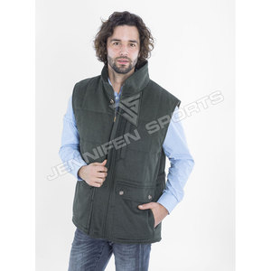 Men's Custom Hunting <b>Vest</b> 100% <b>Wool</b> Fabric With Inside Fur Lining Multi-Pockets For Winter Casual Wear - Product Image 3