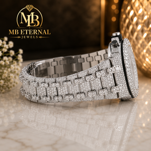 Reloj MB ETERNAL para Hombre, de Lujo, en Acero Inoxidable, con Movimiento de Cuarzo Citizen, Esfera de Moissanita de 41 mm, Cronógrafo, Pantalla Analógica, Cierre de Hebilla - Product Image 3