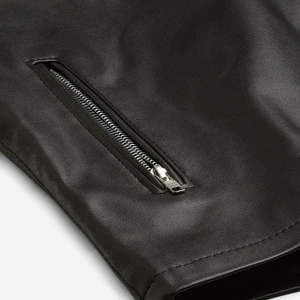 Veste d'hiver légère pour homme en cuir véritable avec logo sur le devant, imperméable, respirante, style streetwear - Product Image 5