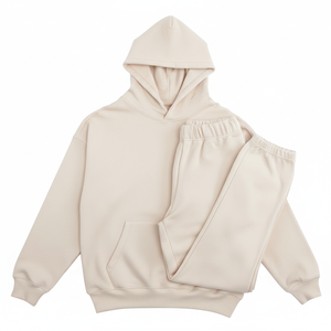 2026 Custom Logo Ready Unisex Printed Hooded Polyester Cotton <b>Tracksuit</b> Street Style Athletic Wear Set Elastic Waist - Product Image 1