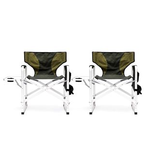 Sedia da Regista Pieghevole Leggera a 2 Pezzi con Tavolino Laterale e Tasche Portaoggetti, Imbottita per Interni/Esterni - Product Image 2