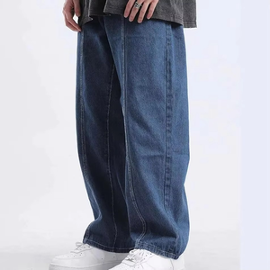 Jean en denim décontracté taille haute ample vintage délavé avec logo personnalisé, le plus vendu, service OEM disponible pour hommes - Product Image 6